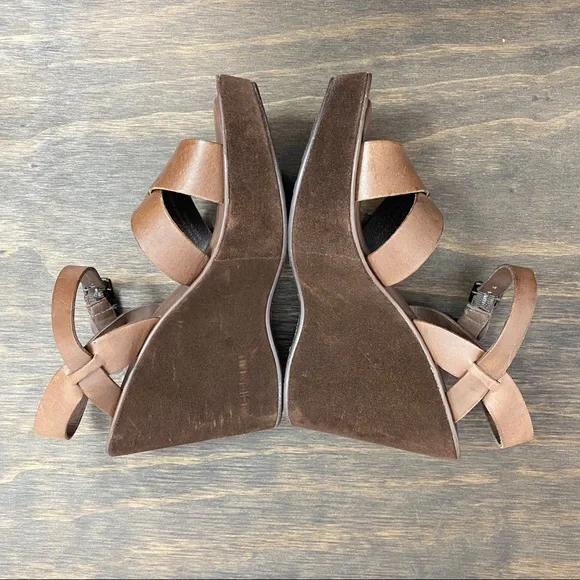 Kork-Ease brown leather platform wedge sandal 9 - Picture 5 of 12